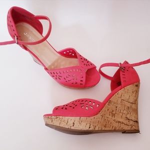 Coral wedge heels